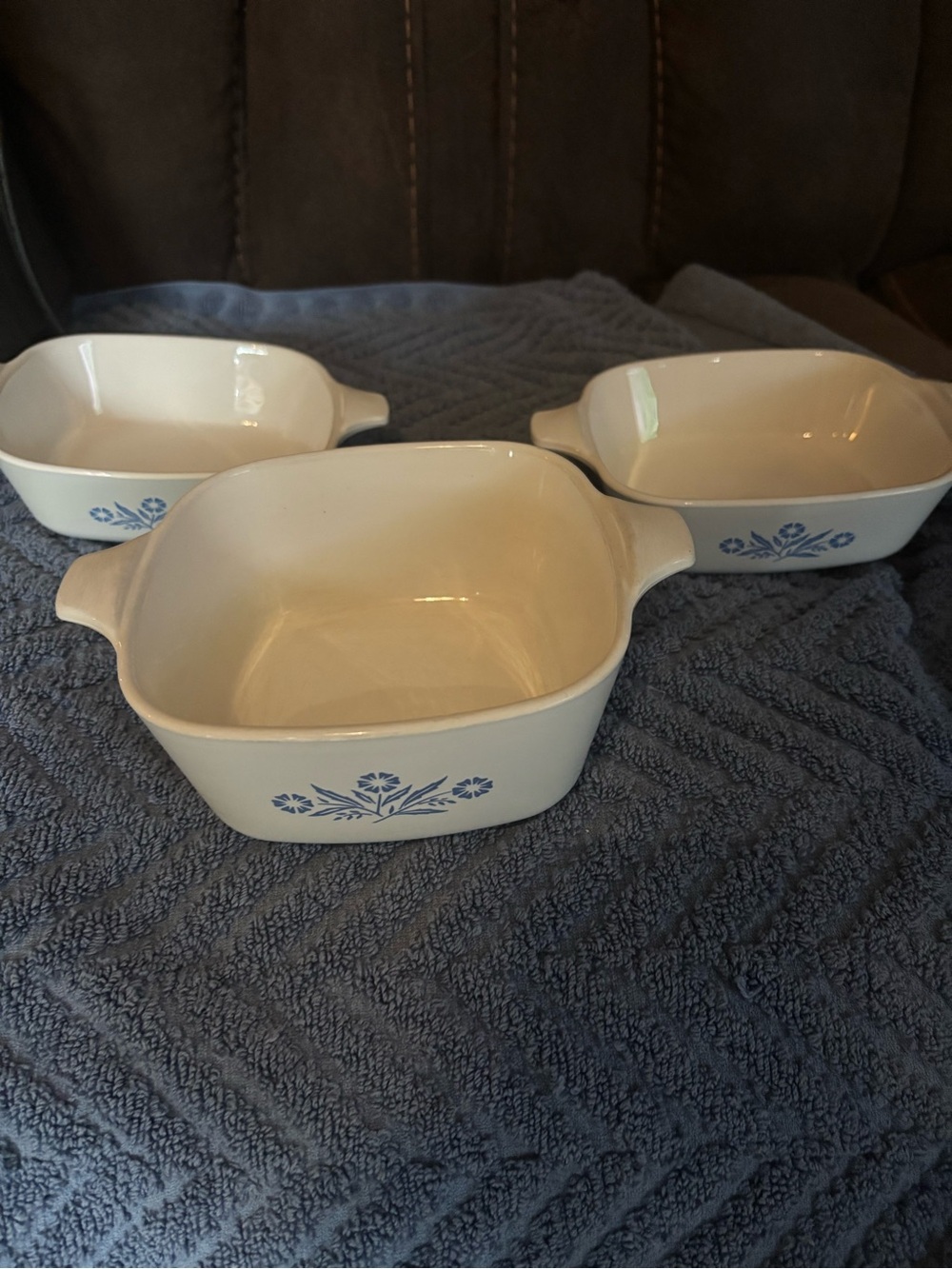 Vtg corningware cornflower bowls lot of 3–(2) P-41 & (1) P-43B